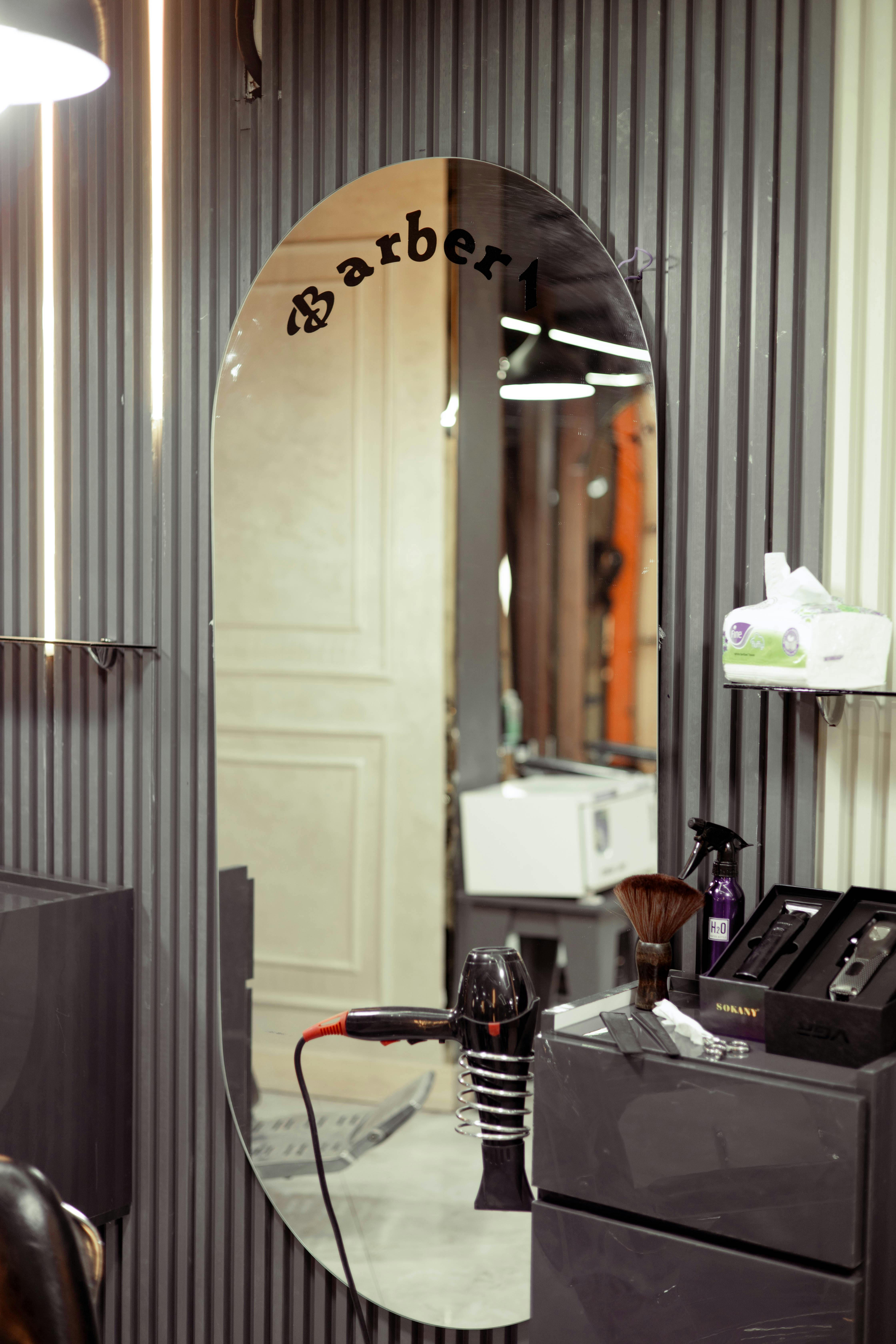 Barber mirror and workstation
